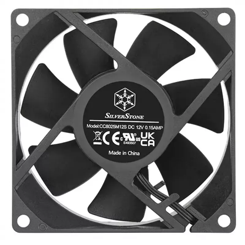 Wentylator Silverstone FN80 8 cm czarny 27.81 cfm 1.86 mmH2O