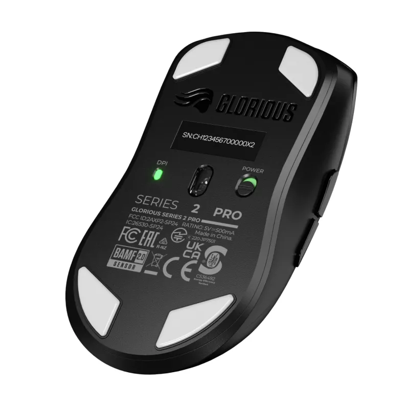 Bezprzewodowa mysz gamingowa GLORIOUS Series 2 PRO (dla praworęcznych) — 26 000 DPI, RF Wireless + USB‑C, 4K/8K Hz, 6 przycisków, czarna