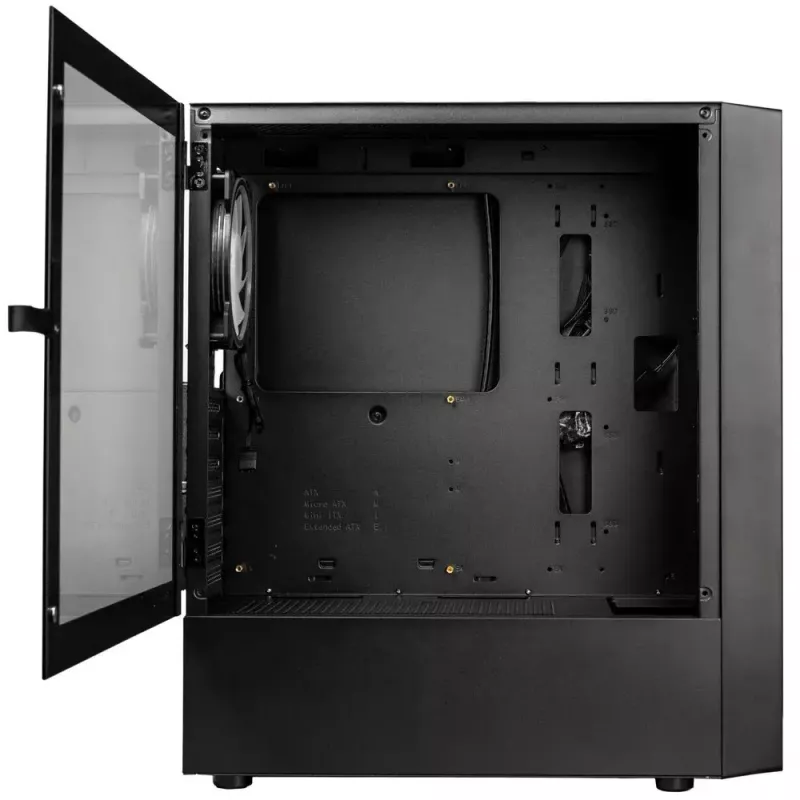 Obudowa PC Kolink Inspire K12 ARGB Midi Tower — Czarna z przezroczystym panelem bocznym, obsługuje ATX/Micro ATX/ITX, 2x3,5 cala + 2x2,5 cala zatoki