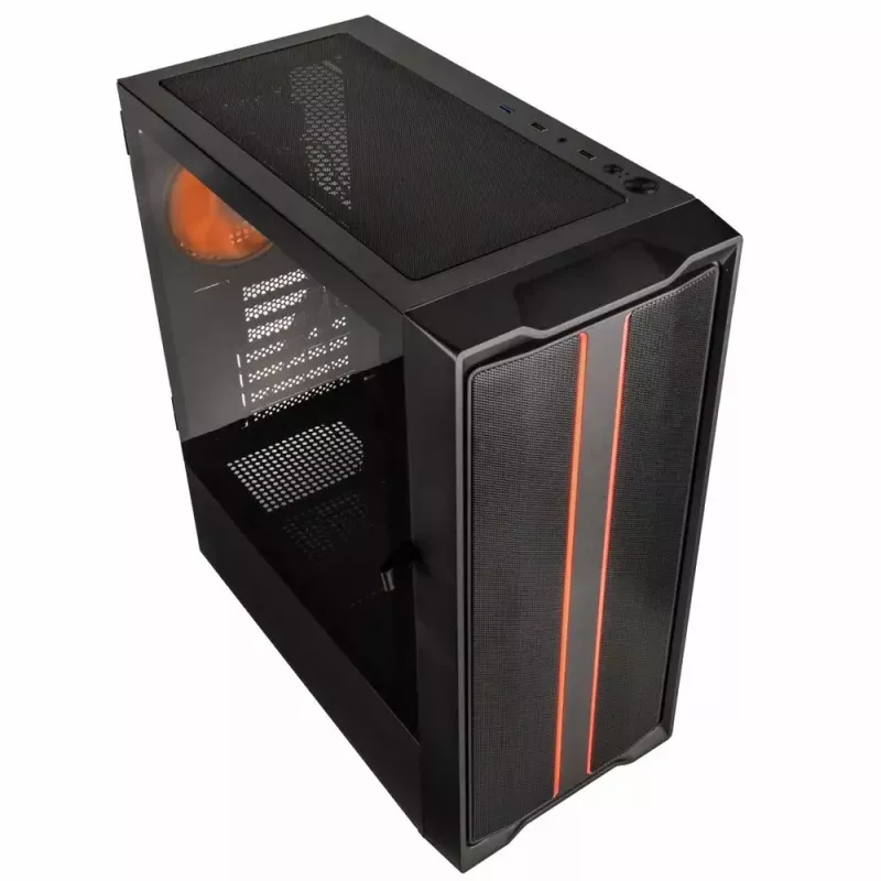 Obudowa PC Kolink Inspire K12 ARGB Midi Tower — Czarna z przezroczystym panelem bocznym, obsługuje ATX/Micro ATX/ITX, 2x3,5 cala + 2x2,5 cala zatoki