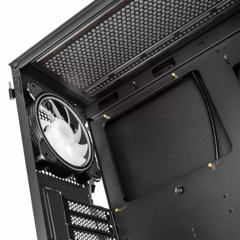 Obudowa PC Kolink Inspire K12 ARGB Midi Tower — Czarna z przezroczystym panelem bocznym, obsługuje ATX/Micro ATX/ITX, 2x3,5 cala + 2x2,5 cala zatoki