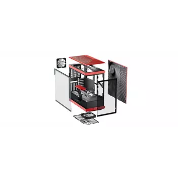 Obudowa PC HYTE Y40 Midi Tower Czarna, Czerwona