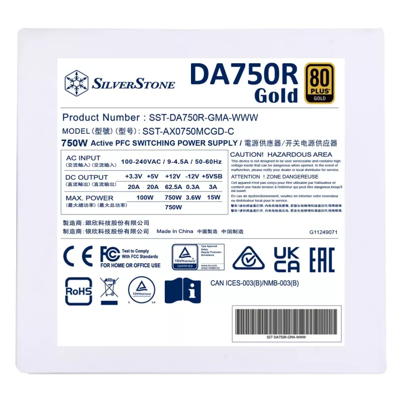 Zasilacz Silverstone DA750R Gold 750 W
