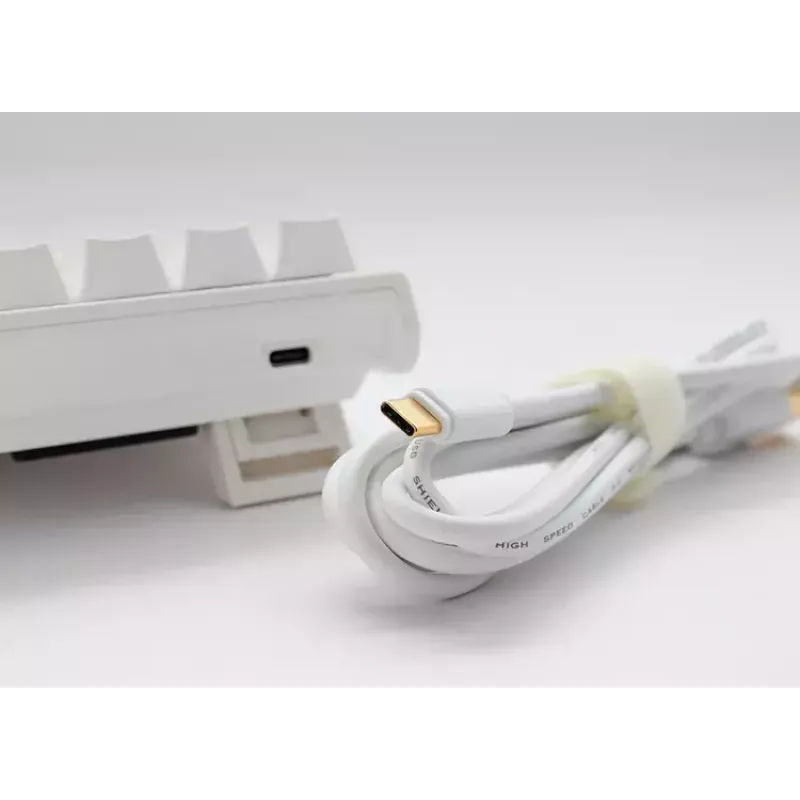 Klawiatura Ducky DKON2061ST USB QWERTY US International biała mini mechaniczna RGB LED