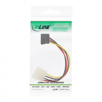 Kabel zasilający InLine SATA, przejściówka, 5,25 cala / 15-pin SATA, 0,15 m, kątowy w dół