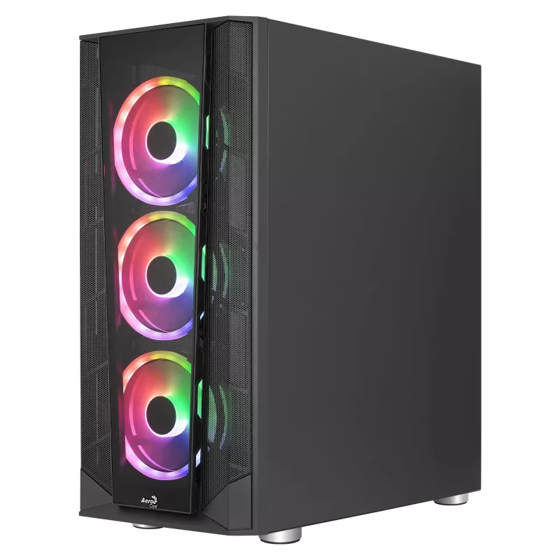Aerocool PRISMBKV3 PC Case ATX Czarny 4 Fans ARGB Front Side Side Tempered Glass