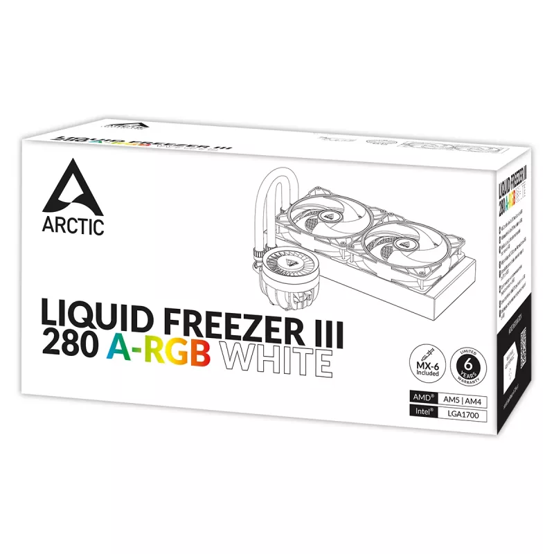 ARCTIC Liquid Freezer III 280 A-RGB - Wielokompatybilny, uniwersalny zestaw chłodzenia wodnego CPU z podświetleniem A-RGB