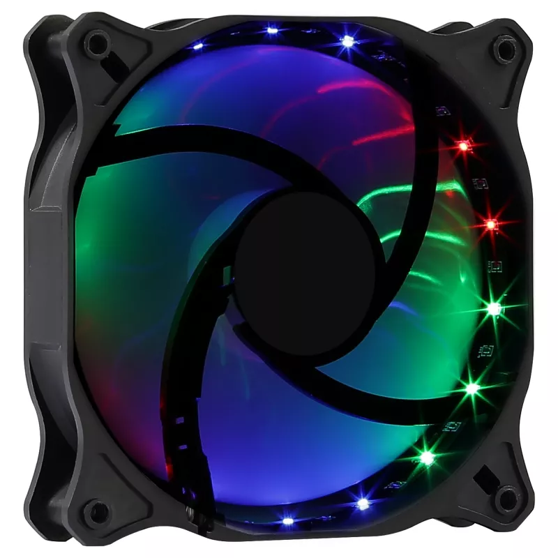 AEROCOOL COSMO12FRGB 120mm wentylator do obudowy komputera, 1000 RPM, 15 diod LED RGB, złącze Molex, 3,72 W, czarny