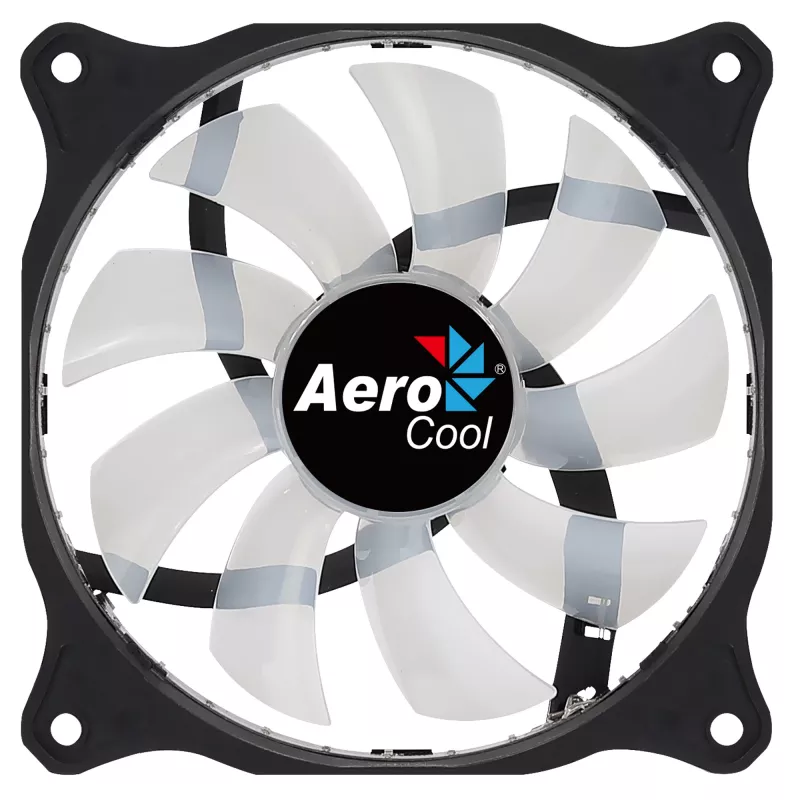 AEROCOOL COSMO12FRGB 120mm wentylator do obudowy komputera, 1000 RPM, 15 diod LED RGB, złącze Molex, 3,72 W, czarny