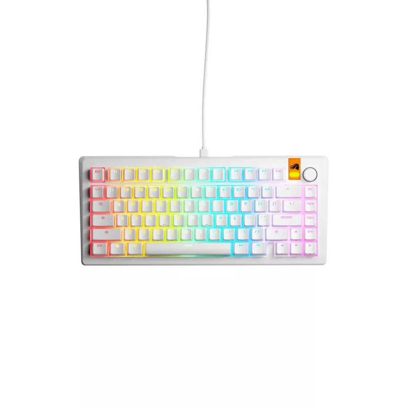 Klawiatura mechaniczna GLORIOUS GMMK 3 HE 75% przewodowa biała układ US