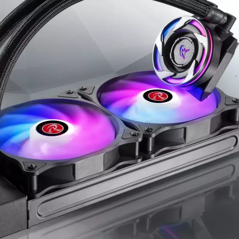 RAIJINTEK EOS 12 RBW ADD 120 mm wentylator PWM z łożyskiem hydraulicznym, 2 szt., czarno-biały