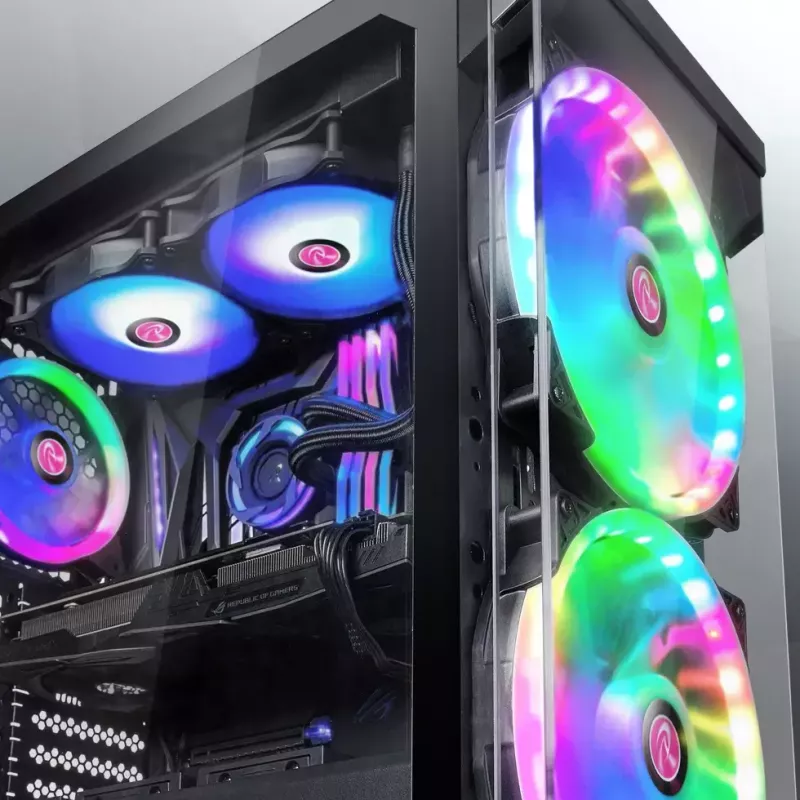 RAIJINTEK EOS 12 RBW ADD 120 mm wentylator PWM z łożyskiem hydraulicznym, 2 szt., czarno-biały