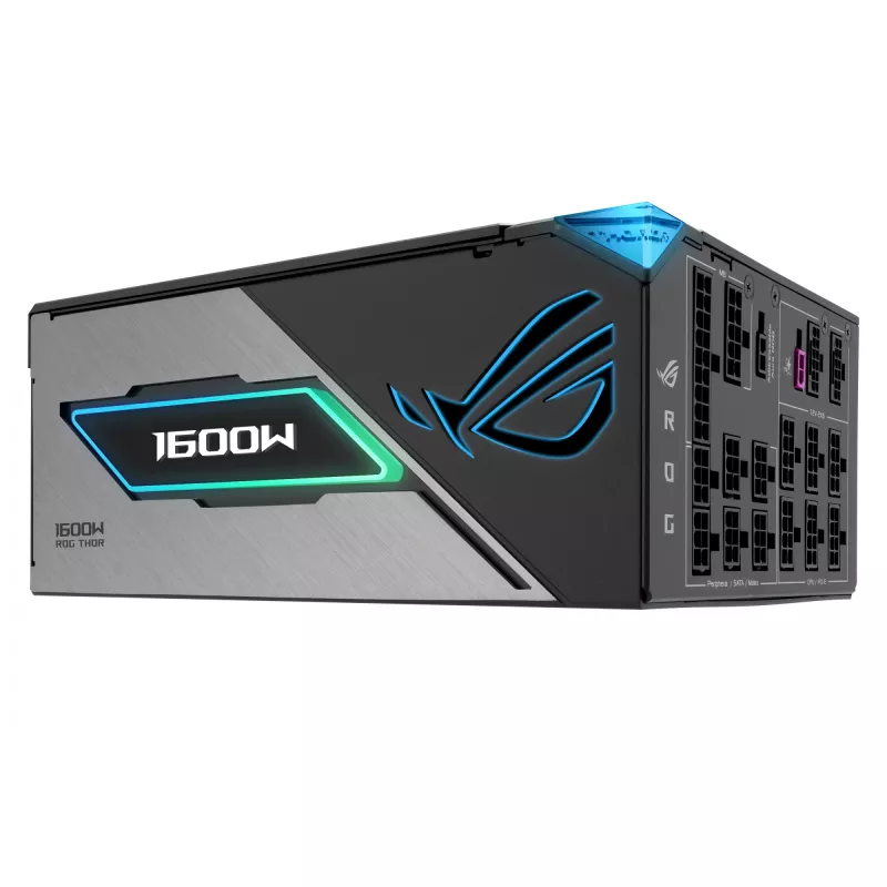 Zasilacz ASUS ROG THOR-1600T3-GAMING 1600 W, 80 PLUS Titanium, ATX 3.1, w pełni modułarny, wyświetlacz OLED