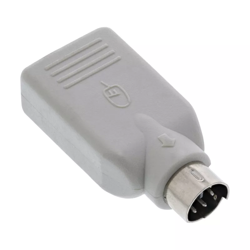 Adapter InLine USB A żeński / PS/2 męski, PS/2 męski, USB A, Beżowy