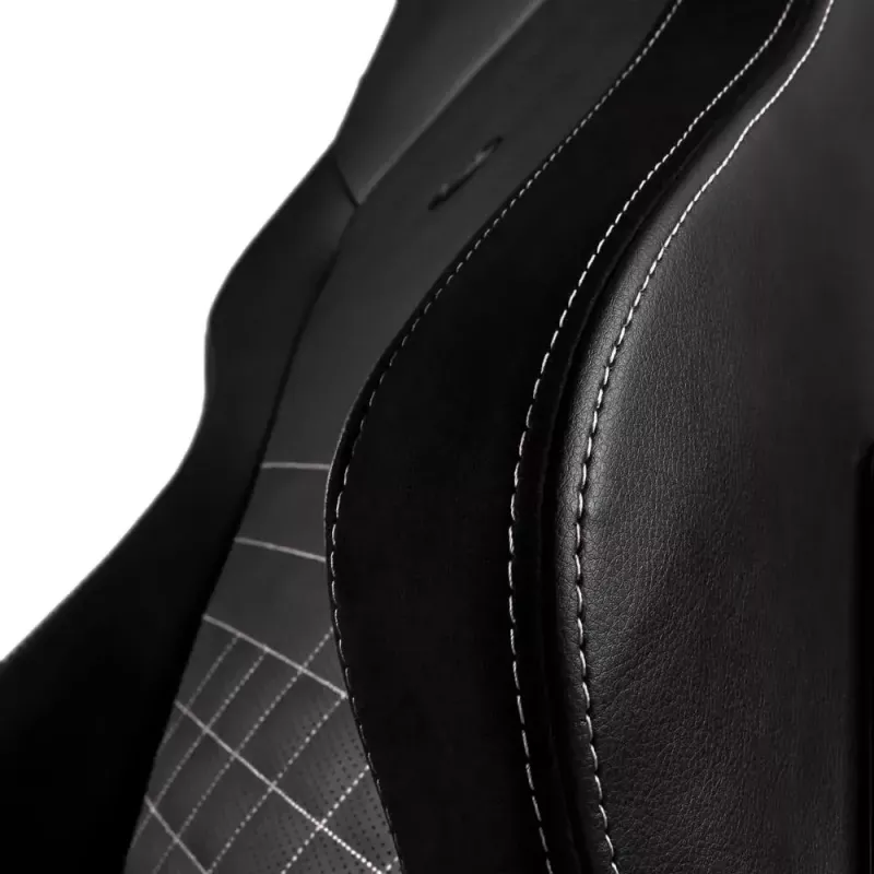 Fotel gamingowy noblechairs Hero PU Leather — wyściełane siedzisko, wyściełane oparcie, maksymalna wysokość 137 cm, szerokość oparcia 57 cm