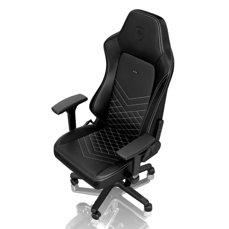 Fotel gamingowy noblechairs Hero PU Leather — wyściełane siedzisko, wyściełane oparcie, maksymalna wysokość 137 cm, szerokość oparcia 57 cm