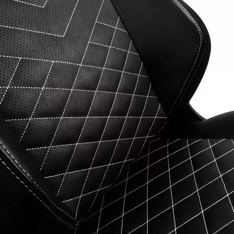 Fotel gamingowy noblechairs Hero PU Leather — wyściełane siedzisko, wyściełane oparcie, maksymalna wysokość 137 cm, szerokość oparcia 57 cm