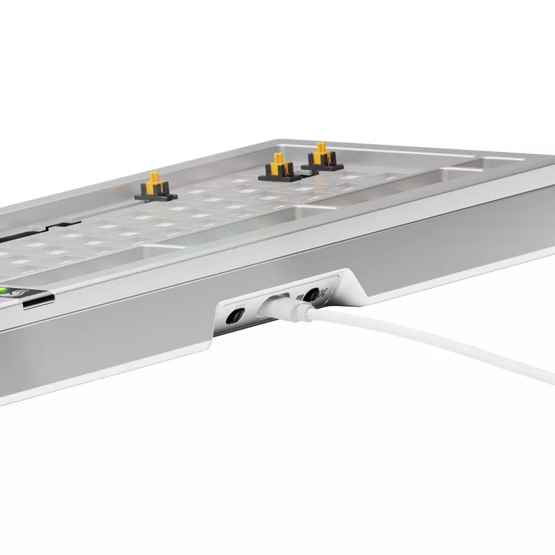 Glorious Gaming GMMK 3 PRO 75% Barebones Wired srebrny - US, 75%, Przewodowa, USB, RGB LED, Srebrna