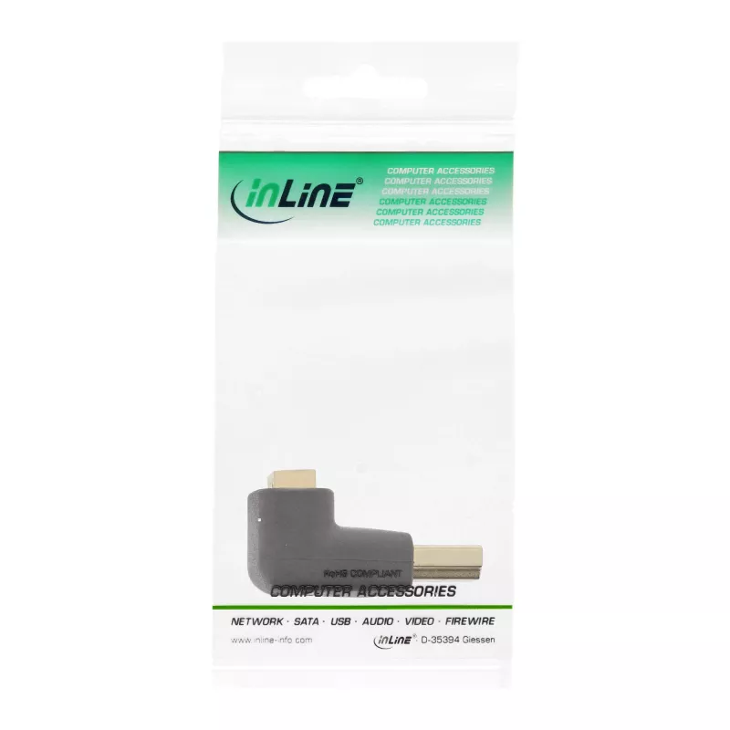 InLine adapter HDMI, męski/żeński, nachylony do góry, złocone styki, 4K2K