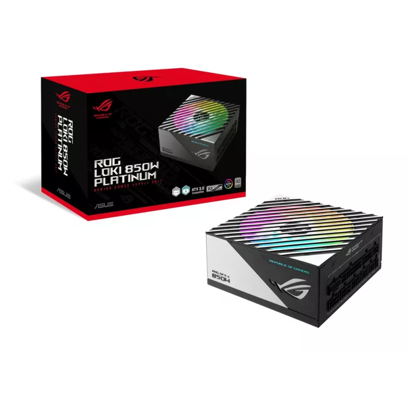 ASUS ROG Loki SFX-L 850W Platinum zasilacz 24-pin ATX Czarny, Srebrny