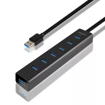 Axagon HUE-SA7BP 7x USB 3.0 ALU CHARGING hub CZARNY z zasilaczem AC