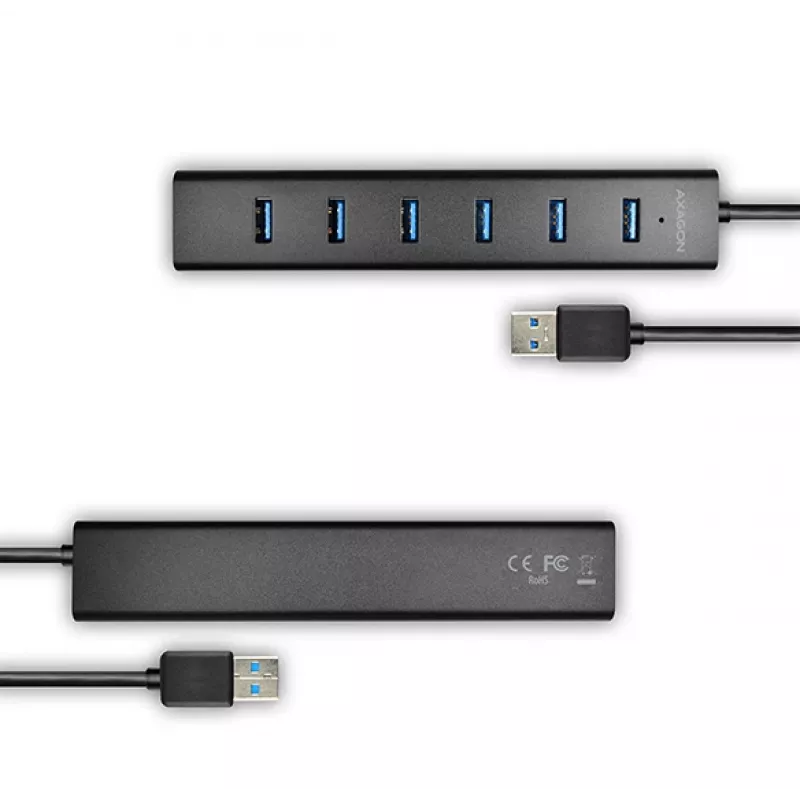 Axagon HUE-SA7BP 7x USB 3.0 ALU CHARGING hub CZARNY z zasilaczem AC