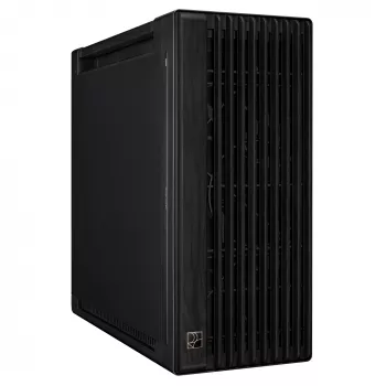 Obudowa PC ASUS ProArt PA602 Wood Edition Midi Tower Czarna — obsługa EATX, GPU 45 cm, zasilacz/chłodzenie 19 cm, 8 zatok HDD, USB-C