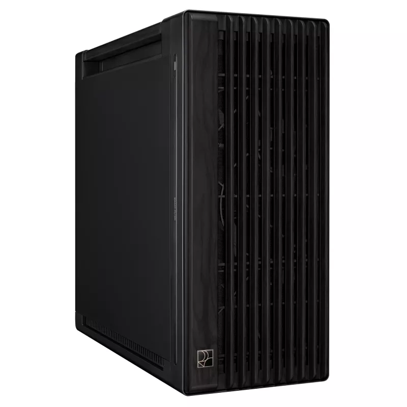 Obudowa PC ASUS ProArt PA602 Wood Edition Midi Tower Czarna — obsługa EATX, GPU 45 cm, zasilacz/chłodzenie 19 cm, 8 zatok HDD, USB-C