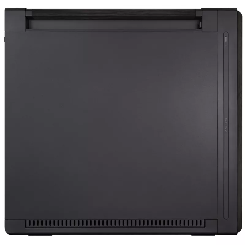 Obudowa PC ASUS ProArt PA602 Wood Edition Midi Tower Czarna — obsługa EATX, GPU 45 cm, zasilacz/chłodzenie 19 cm, 8 zatok HDD, USB-C