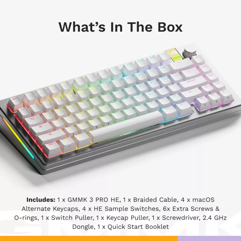 Glorious Gaming GMMK 3 PRO HE 75% Prebuilt Wireless srebrny - US