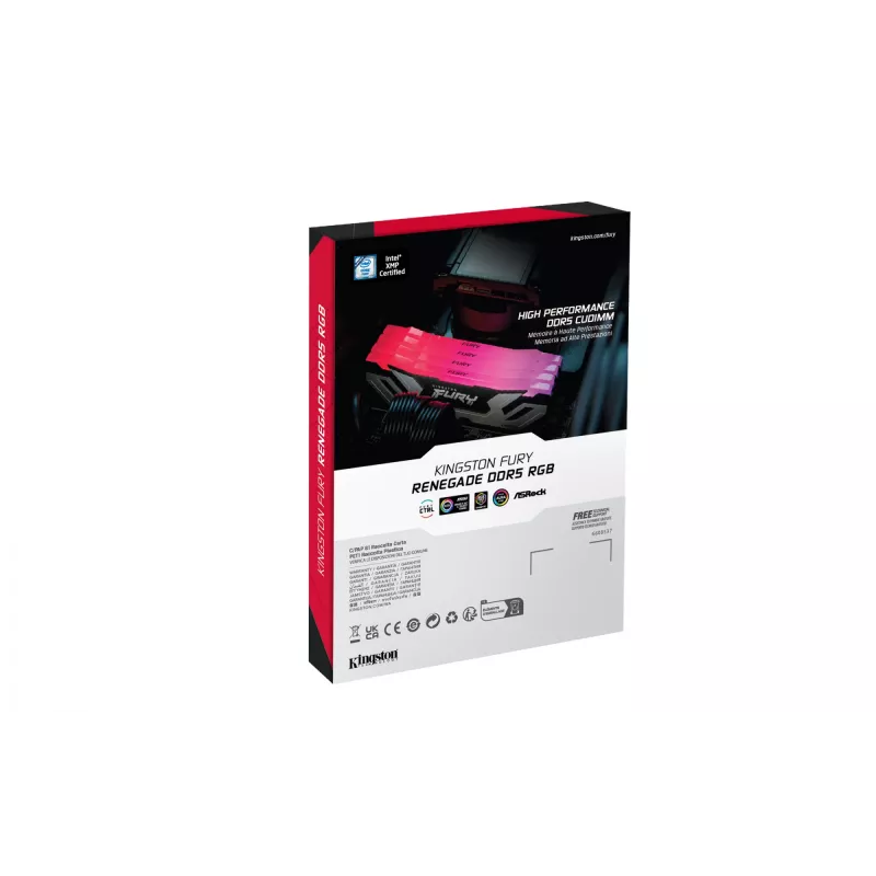Kingston Technology FURY 48GB 8400MT/s DDR5 CL40 CUDIMM (zestaw 2 modułów) Renegade RGB srebrny XMP