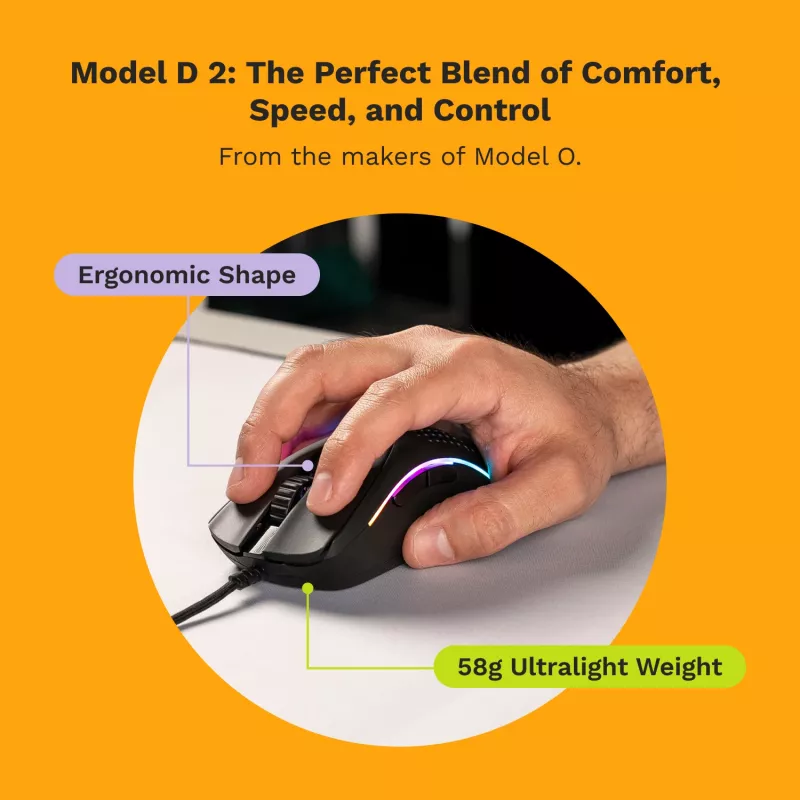 Glorious Gaming Glorious Model D 2 Wired - Matte Czarny