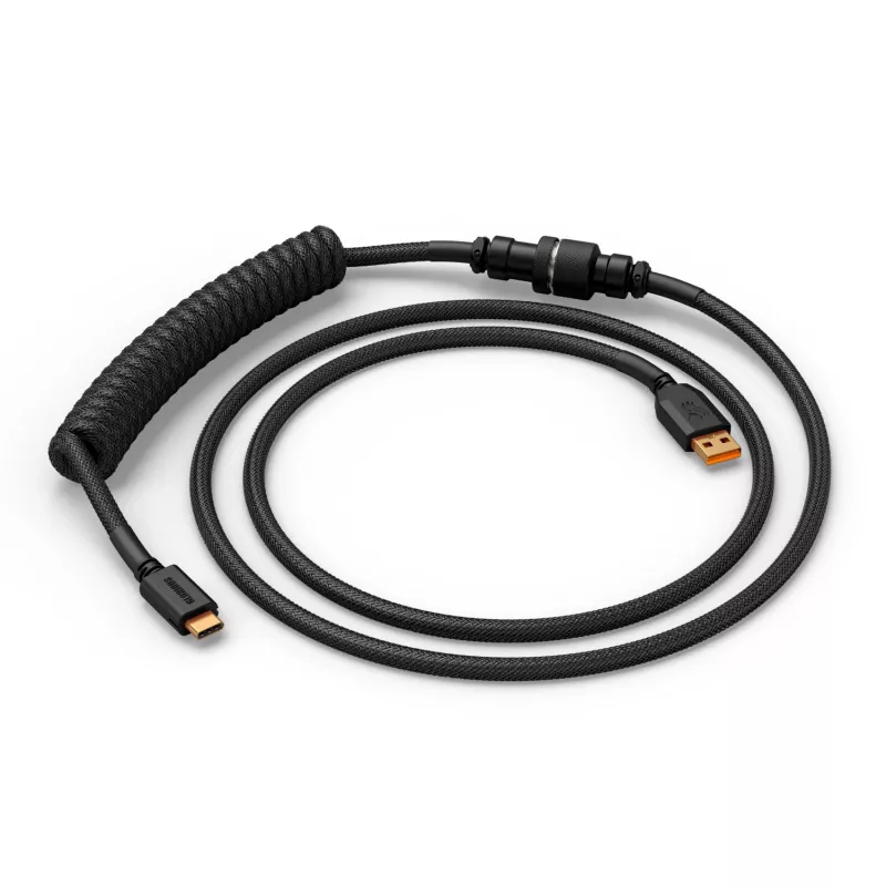 Glorious Gaming Glorious GMMK Spiralny kabel Phantom Czarny, czarny, 1.4 m, 1 szt., Glorious Gaming, USB Type-A, USB Type-C, Aviator