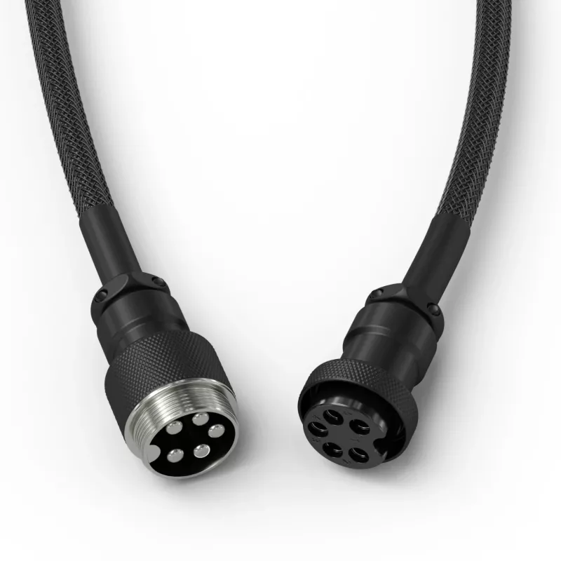 Glorious Gaming Glorious GMMK Spiralny kabel Phantom Czarny, czarny, 1.4 m, 1 szt., Glorious Gaming, USB Type-A, USB Type-C, Aviator