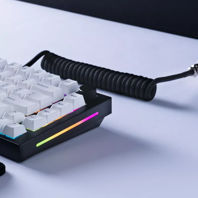 Glorious Gaming Glorious GMMK Spiralny kabel Phantom Czarny, czarny, 1.4 m, 1 szt., Glorious Gaming, USB Type-A, USB Type-C, Aviator