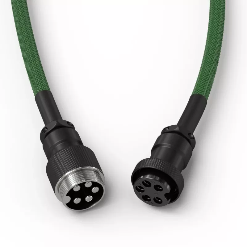 Glorious Gaming Glorious GMMK Spiralny kabel Forest Rain, zielony, 1.4 m, 1 szt., Glorious Gaming, USB Type-A, USB Type-C, Aviator