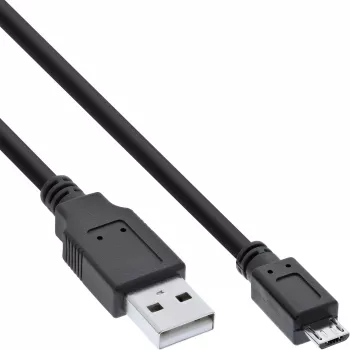 Kabel InLine Micro USB 2.0 USB Typ A męski / Micro-B męski, czarny, 1,5 m