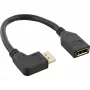 adapter kablowya InLine DisplayPort 1.4 M/F, 8K4K, kątowy w lewo, czarny/złoty, 0.15m