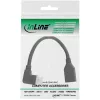 adapter kablowya InLine DisplayPort 1.4 M/F, 8K4K, kątowy w lewo, czarny/złoty, 0.15m