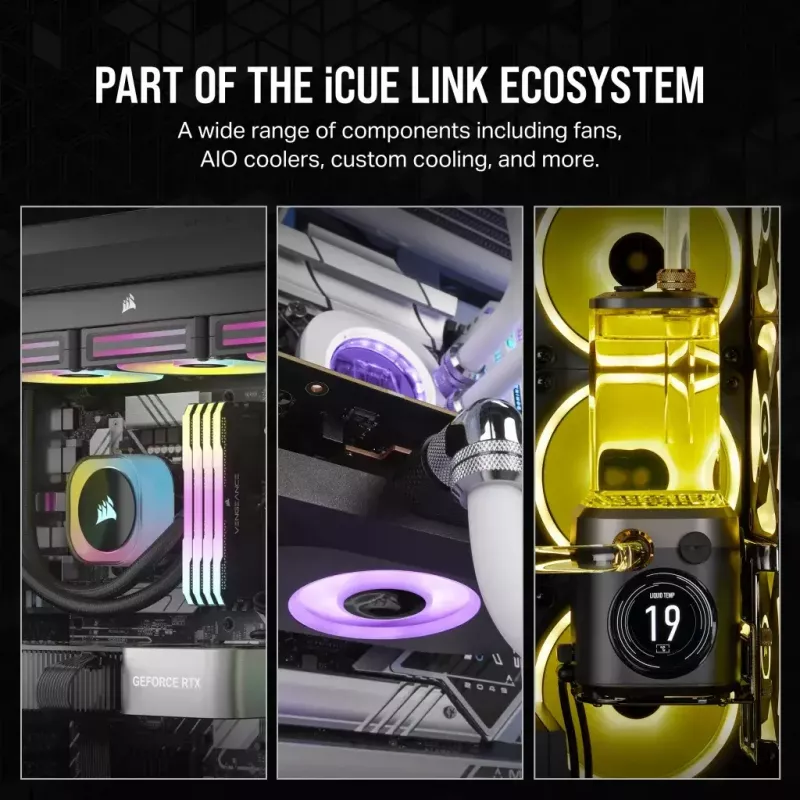 Wentylator Corsair iCUE LINK RX120 RGB 12 cm 400-2100 RPM Łożysko magnetyczne