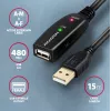 Axagon ADR-215 USB 2.0 A-M -> A-F aktywny przedłużacz/repeater 15 m