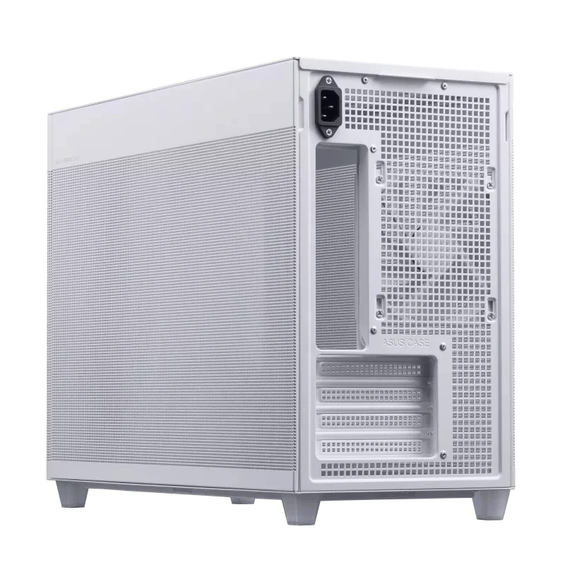 Obudowa PC ASUS AP201 PRIME CASE TG biały Mini Tower — micro ATX, szkło hartowane, 3× kieszenie 3,5 cala, 1× 2,5 cala, USB-A×2, USB-C×1