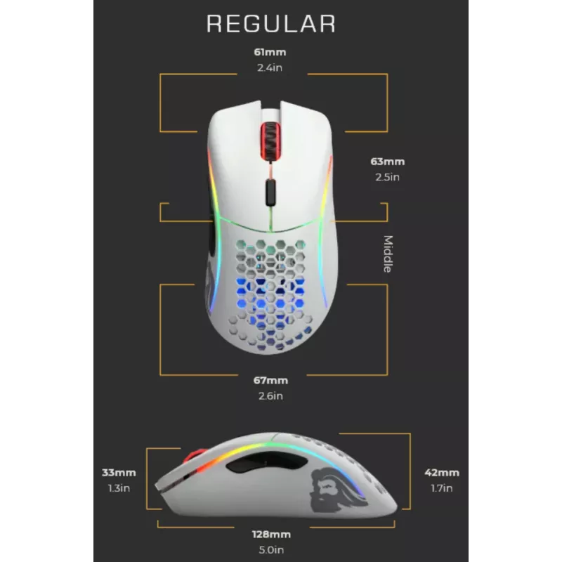 Glorious Gaming Glorious Model D Mysz Regularna (Biała)