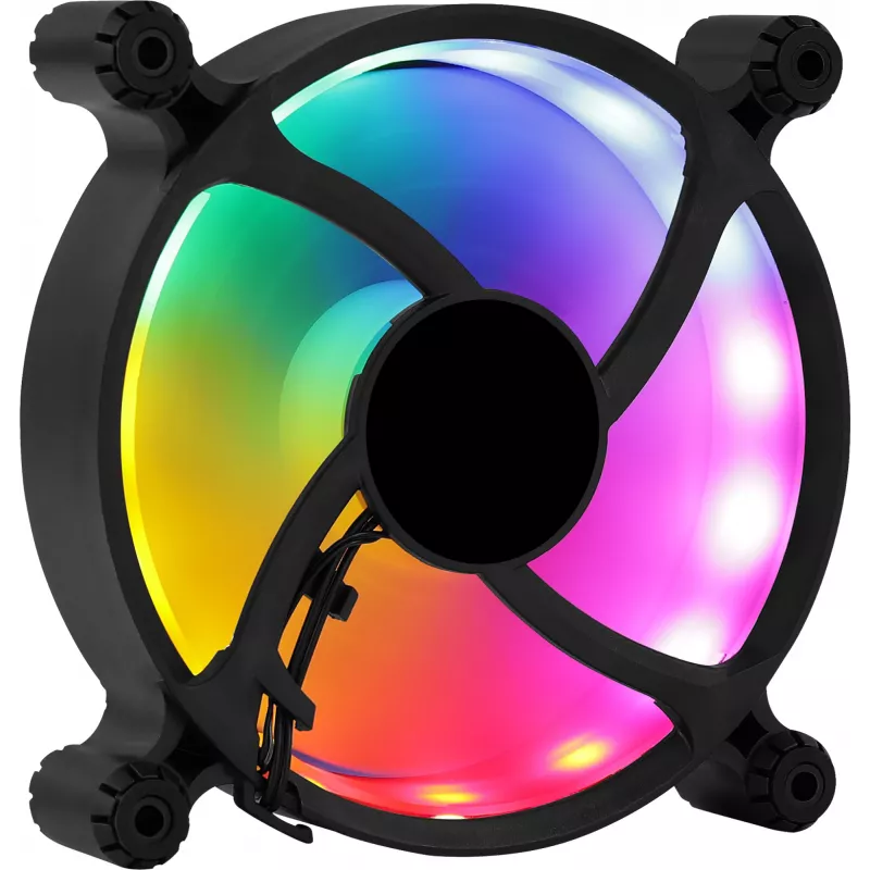 AEROCOOL 120 mm wentylator do obudowy PC SPECTRO12 RGB, 12 V, 1000 RPM, 3,6 W, Molex, antywibracyjny, łożysko ślizgowe, czarny