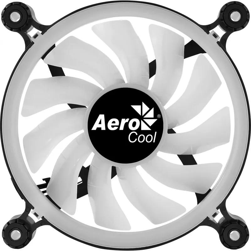 AEROCOOL 120 mm wentylator do obudowy PC SPECTRO12 RGB, 12 V, 1000 RPM, 3,6 W, Molex, antywibracyjny, łożysko ślizgowe, czarny