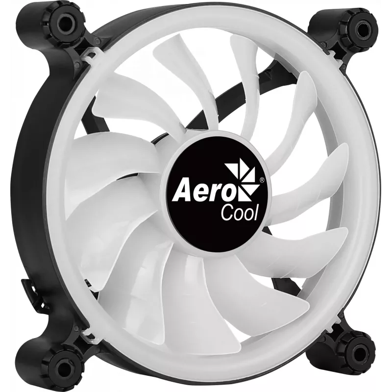 AEROCOOL 120 mm wentylator do obudowy PC SPECTRO12 RGB, 12 V, 1000 RPM, 3,6 W, Molex, antywibracyjny, łożysko ślizgowe, czarny