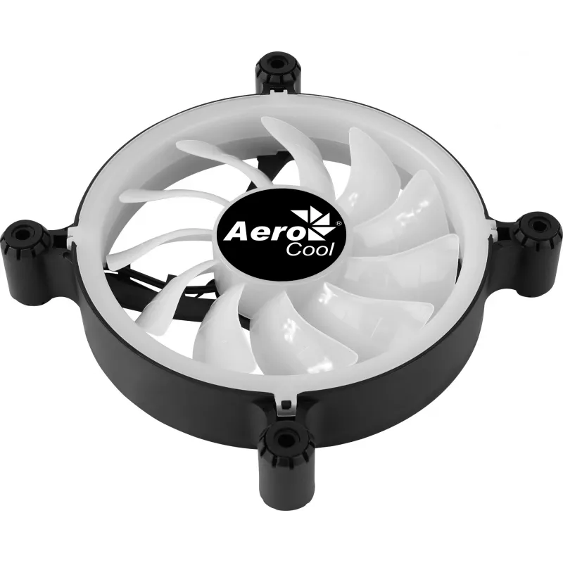 AEROCOOL 120 mm wentylator do obudowy PC SPECTRO12 RGB, 12 V, 1000 RPM, 3,6 W, Molex, antywibracyjny, łożysko ślizgowe, czarny