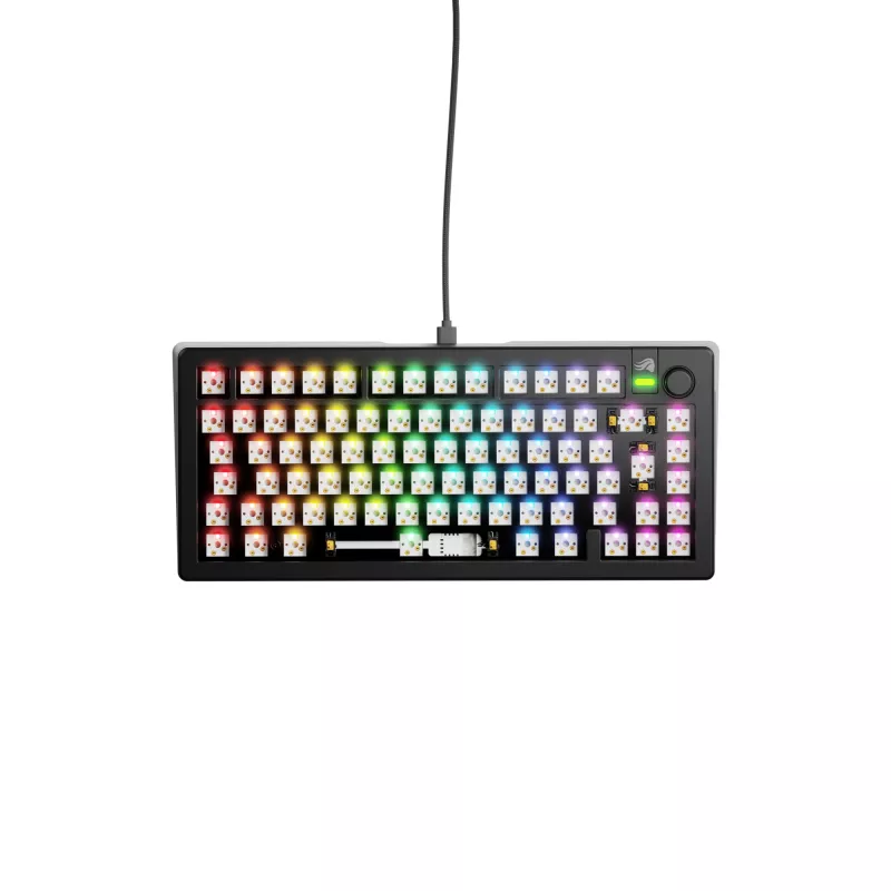 Glorious Gaming GMMK 3 75% Barebones Wired Czarny - ISO, 75%, Wired, USB, RGB LED, Czarny