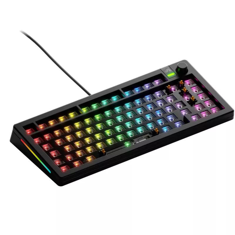 Glorious Gaming GMMK 3 75% Barebones Wired Czarny - ISO, 75%, Wired, USB, RGB LED, Czarny