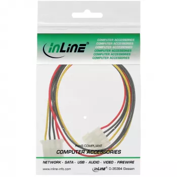 InLine Kabel przedłużający do zasilacza, 4-pin męski/żeński, 0,30 m